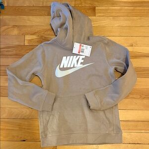 Nike Hoodie in Taupe with White Logo